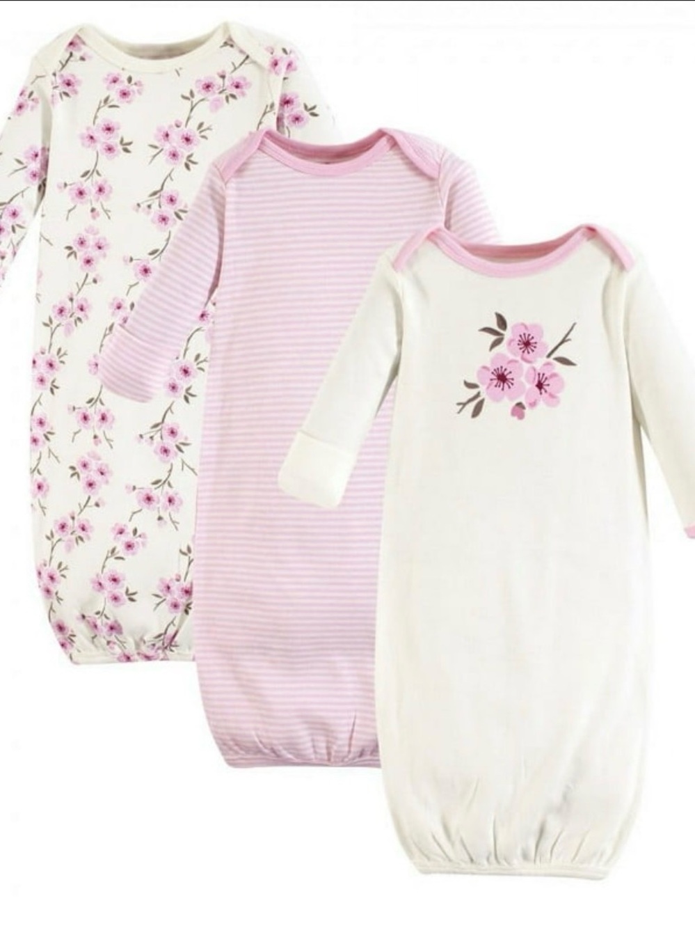 Cotton Long Sleeve Gowns Set of 3